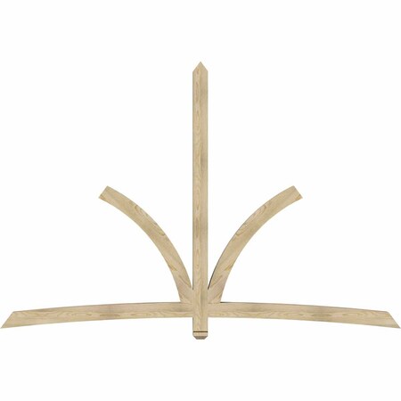 Ekena Millwork Davenport Rough Sawn Timber Gable Bracket, Douglas Fir, 108"W x 72"H x 4"D x 4"F, 16/12 Pitch GBW108X72X0404DAV00RDF